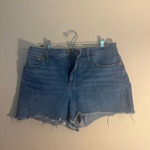 Madewell Distressed Blue Jean Shorts